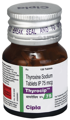 Thyrocip 75mcg Tablet image