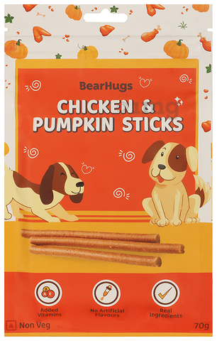 Bear Hugs Sticks for Dogs Chicken Pumpkin Buy box of 70.0 gm