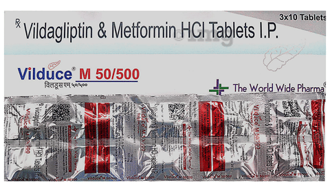Vilduce M 50/500 Tablet image Vilduce M 50/500 Tablet image