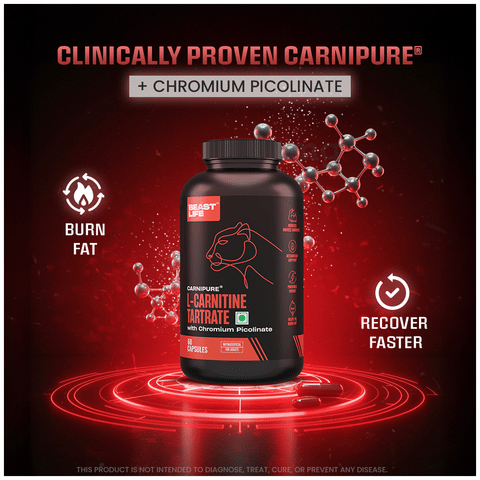 BeastLife Carnipure L-Carnitine Tartrate Capsule: Buy bottle of 60.0 capsules at best price in India | 1mg BeastLife Carnipure L-Carnitine Tartrate Capsule: Buy bottle of 60.0 capsules at best price in India | 1mg