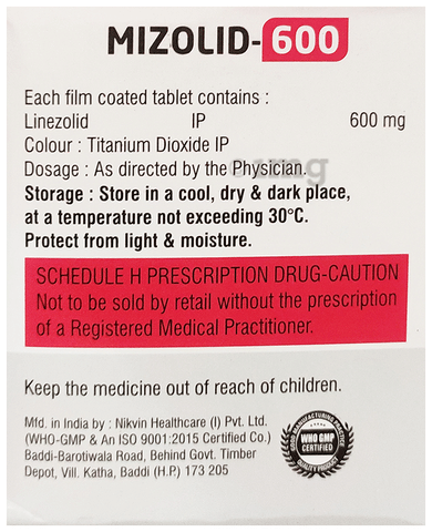 Mizolid 600 Tablet image Mizolid 600 Tablet image
