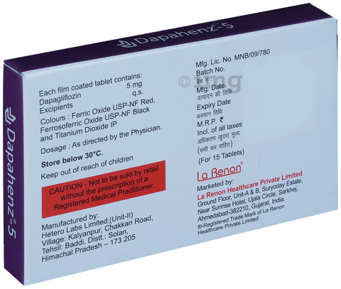 Dapahenz 5mg Tablet image