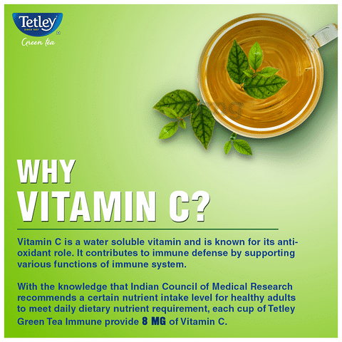 Buy Tetley Green Tea Immune with Added Vitamin C, 25 bags Online at Best  Prices