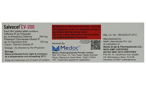 Salvocef CV 200 Tablet image