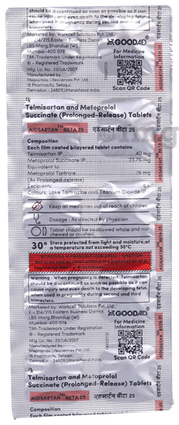 Aidsartan Beta 25 Tablet PR