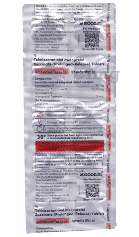 Aidsartan Beta 25 Tablet PR image