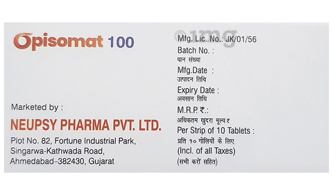 ओपिसोमैट 100 टैबलेट image ओपिसोमैट 100 टैबलेट image