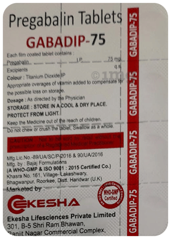 Gabadip 75 Tablet image