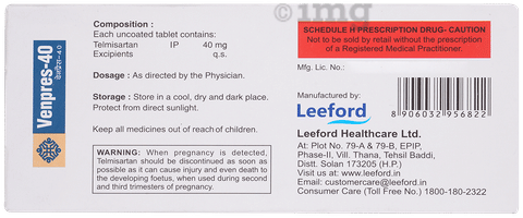 Venpres 40mg Tablet image