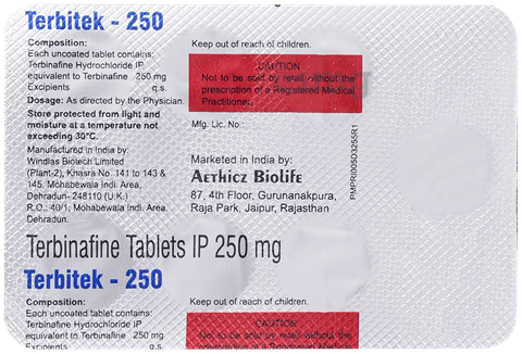 Terbitek 250mg Tablet image