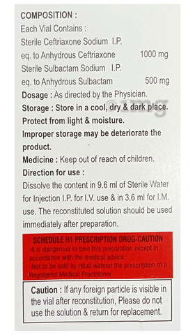 Monojack-S 1000mg/500mg Injection image