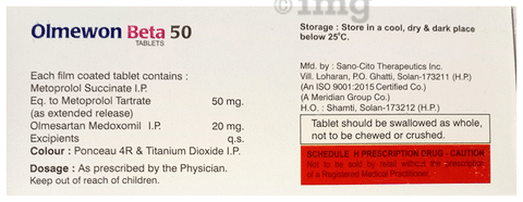 Olmewon Beta 50 Tablet ER