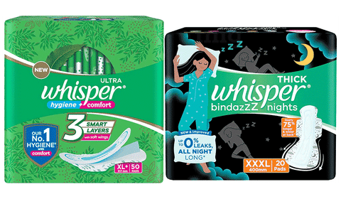 Whisper Bindazzz Nights XXL+ Sanitary Pad, Buy Women Hygiene products  online in India