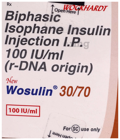 New Wosulin 30/70 100IU/ml Injection 3ml