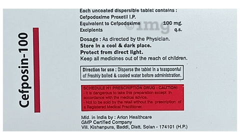 Cefposin 100 Tablet DT image Cefposin 100 Tablet DT image