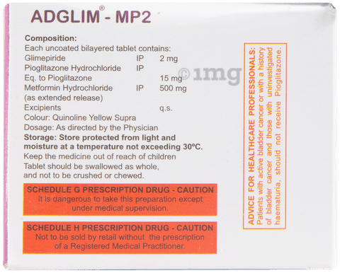 Adglim MP 2mg/500mg/15mg Tablet