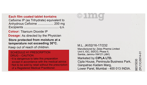 Cefrax 200 Tablet image