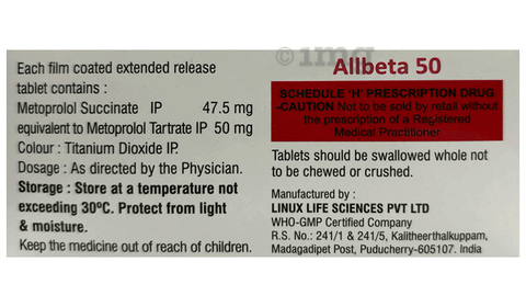 Allbeta 50 Tablet ER image