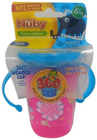 Nuby 360 Wonder Cup with Hygienic Cover Pink Buy box of 1.0 Cup