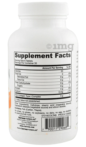 Jarrow Formulas Collagen Type I Tablet | Promotes Collagen Production &  Skin Elasticity: Buy bottle of 180.0 tablets at   in  India | 1mg