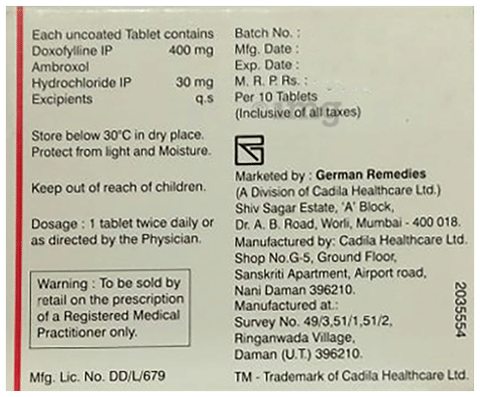 Doxolin AX Tablet image Doxolin AX Tablet image