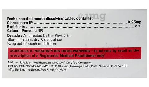 Clonapez 0.25 Tablet MD image Clonapez 0.25 Tablet MD image