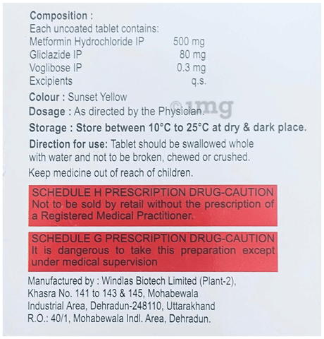 Glicaryl MV 80.3 Tablet image Glicaryl MV 80.3 Tablet image