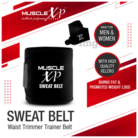 MuscleXP DrFitness+ Sweat Belt for Men & Women, Burns Fat & Promotes Weight  Loss Medium Black: Buy box of 1.0 Unit at best price in India