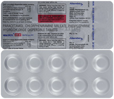 Wikoryl 325 Tablet DT image