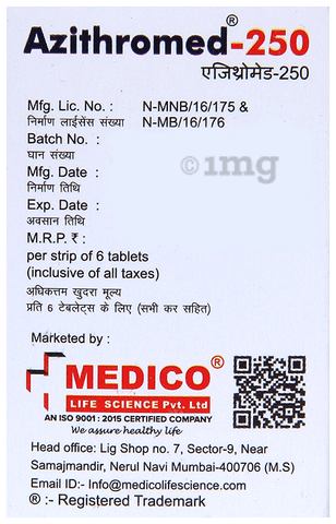 Azithromed 250 Tablet image Azithromed 250 Tablet image