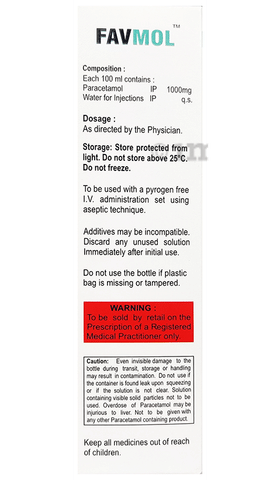 Favmol 1000mg Infusion image Favmol 1000mg Infusion image