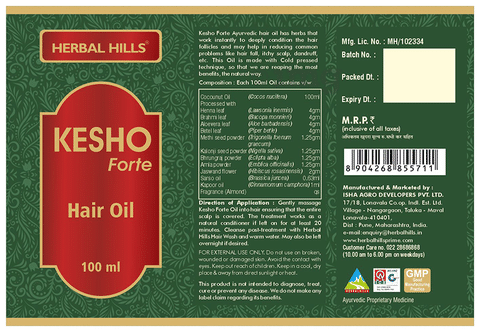 Herbal Hills Kesho Forte Hair Oil: Buy bottle of 100 ml Oil at best price  in India | 1mg
