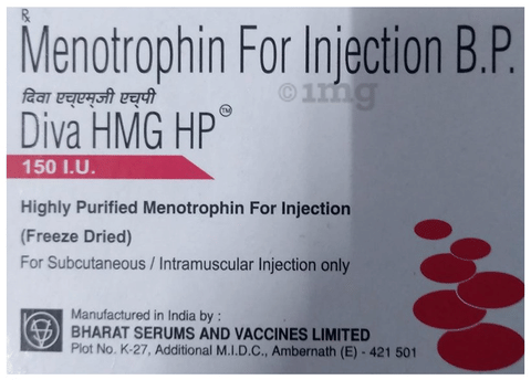 Diva Hmg HP 150IU Injection image Diva Hmg HP 150IU Injection image