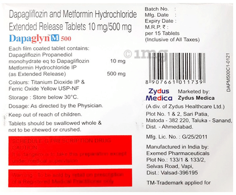 Dapaglyn M 500 Tablet ER image Dapaglyn M 500 Tablet ER image