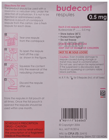 Budecort 0.5mg Respules (2ml Each) image Budecort 0.5mg Respules (2ml Each) image