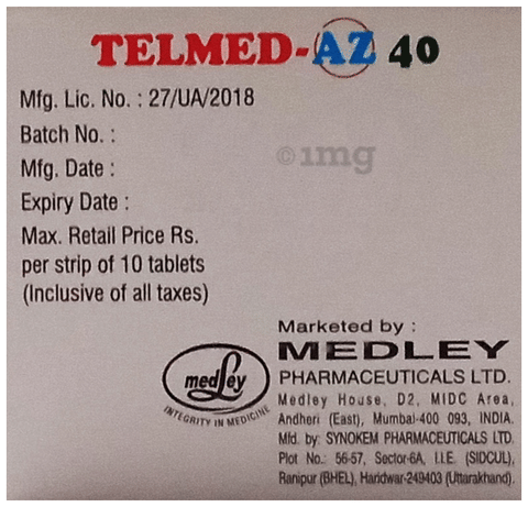 Telmed-AZ 40 Tablet image