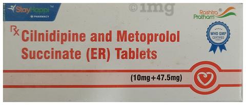 StayHappi Cilnidipine+Metoprolol Succinate 10mg/50mg Tablet ER