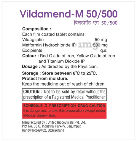 Vildamend-M 50/500 Tablet image