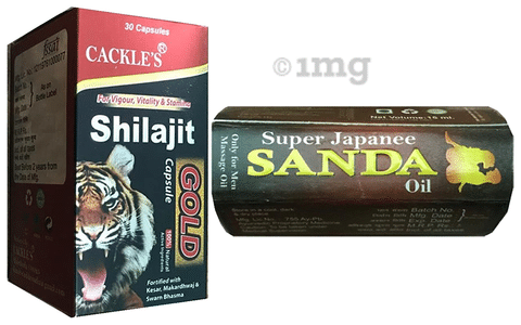Cackle's Combo Pack of Super Japanee Sanda Oil 15ml & Shilajit Gold 30  Capsule: Buy combo pack of 2 bottles at best price in India | 1mg
