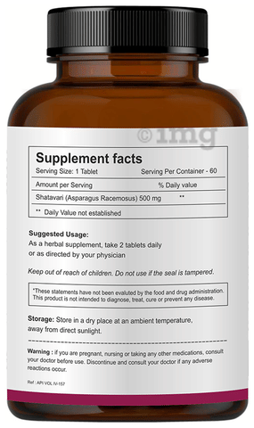 Shatavari Capsules Asparagus Racemosus 500mg 120 Stress Calmant