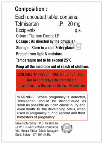 Telartes 20 Tablet image Telartes 20 Tablet image