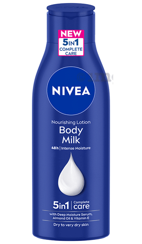 Nivea Nourishing Lotion Body Milk 5 in 1 Complete Care for Dry to Very Dry Skin: Buy bottle of Lotion at best price in India | 1mg