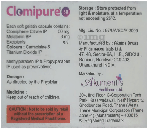 Clomipure 50mg/3mg Capsule image Clomipure 50mg/3mg Capsule image