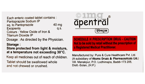 Apentral 40mg Tablet image