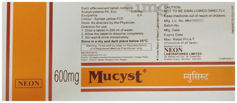 Mucyst 600mg Tablet image Mucyst 600mg Tablet image