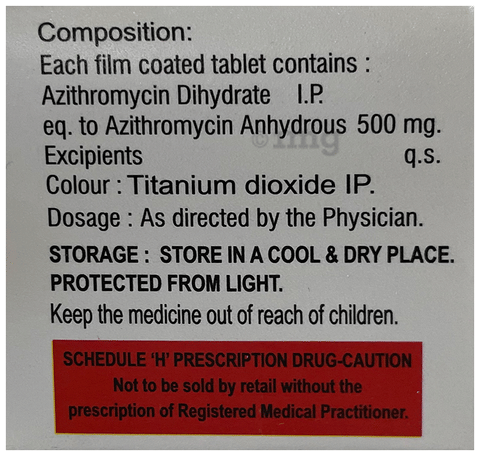 Azithru 500 Tablet image