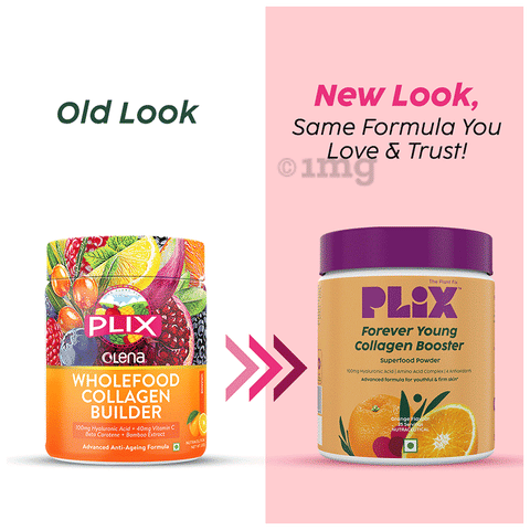 Plix Olena Collagen Builder | Powder with Hyaluronic Acid & Vitamin C for Healthy Skin (Each 200gm) Flavour Orange: Buy box of 1.0 Jar at best price in India