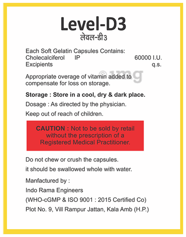 Level-D3 Softgel Capsule image Level-D3 Softgel Capsule image