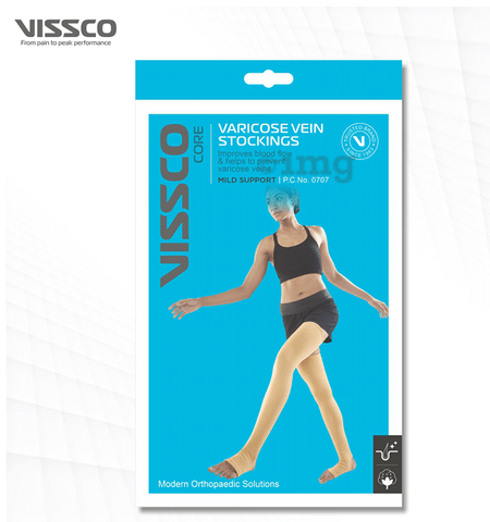 Vissco Core 0707 Varicose Vein Stockings Large Beige: Buy box of 1.0 Pair  of Stockings at best price in India