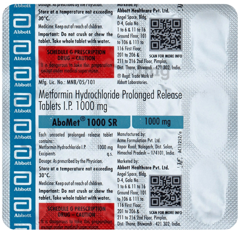 Abomet 1000mg Tablet SR image